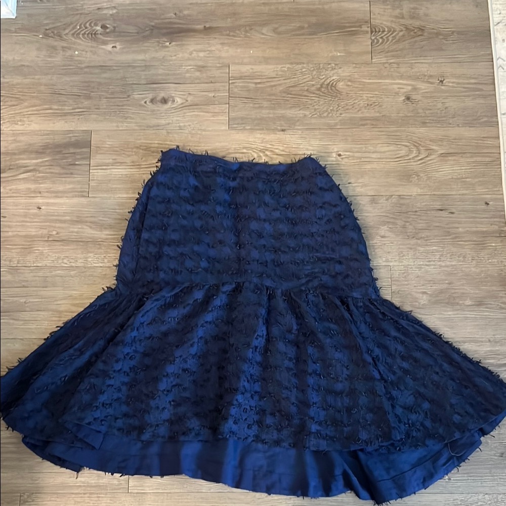 Anthropologie Maeve Blue Midi Trumpet Skirt